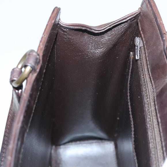 CHANEL Matelasse Hand Bag Leather Brown CC Auth ar13513