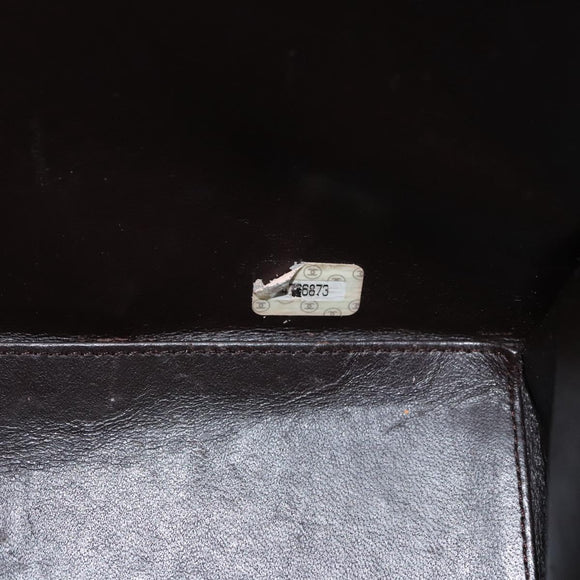 CHANEL Matelasse Hand Bag Leather Brown CC Auth ar13513