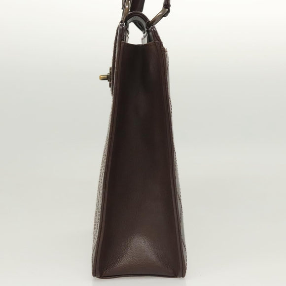 CHANEL Matelasse Hand Bag Leather Brown CC Auth ar13513