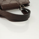 CHANEL Matelasse Hand Bag Leather Brown CC Auth ar13513-7
