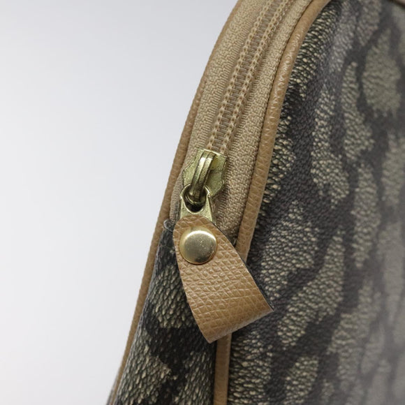 SAINT LAURENT Clutch Bag PVC Brown Gold Auth ar13514