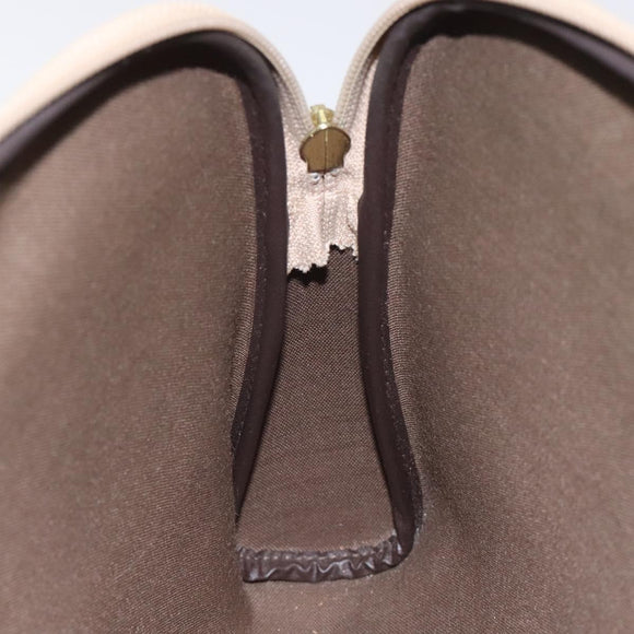 SAINT LAURENT Clutch Bag PVC Brown Gold Auth ar13514