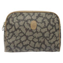 SAINT LAURENT Clutch Bag PVC Brown Gold Auth ar13514-13