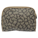 SAINT LAURENT Clutch Bag PVC Brown Gold Auth ar13514-2