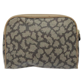 SAINT LAURENT Clutch Bag PVC Brown Gold Auth ar13514 - 0