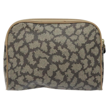 SAINT LAURENT Clutch Bag PVC Brown Gold Auth ar13514 - 0