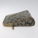 SAINT LAURENT Clutch Bag PVC Brown Gold Auth ar13514-4