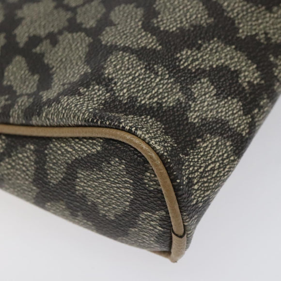 SAINT LAURENT Clutch Bag PVC Brown Gold Auth ar13514