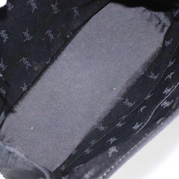 SAINT LAURENT Shoulder Bag Canvas Black Gold Auth ar13515