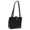 SAINT LAURENT Shoulder Bag Canvas Black Gold Auth ar13515-1