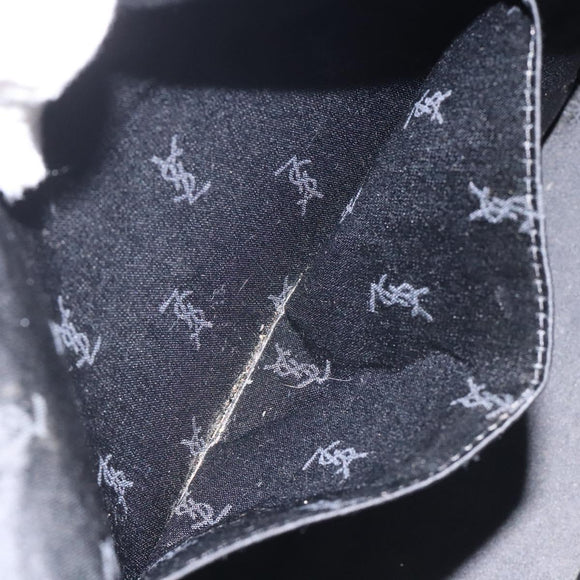 SAINT LAURENT Shoulder Bag Canvas Black Gold Auth ar13515