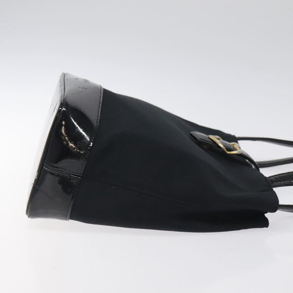 SAINT LAURENT Shoulder Bag Canvas Black Gold Auth ar13515