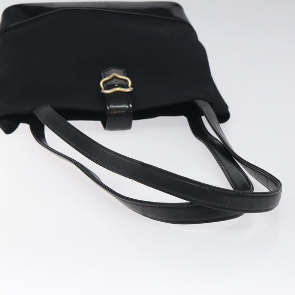 SAINT LAURENT Shoulder Bag Canvas Black Gold Auth ar13515