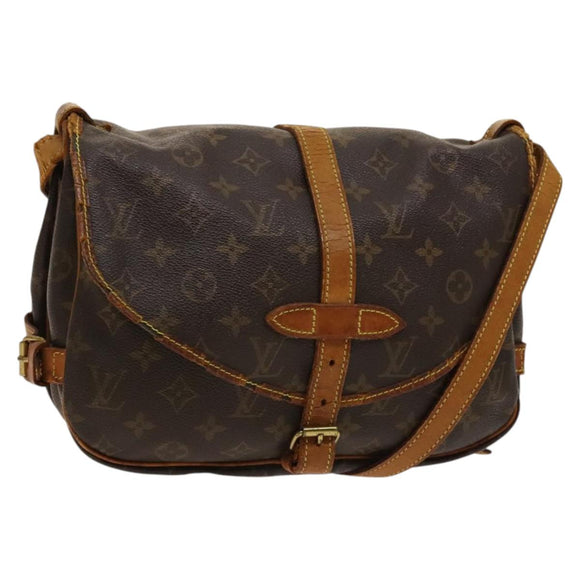 LOUIS VUITTON Monogram Saumur 30 Umhängetasche M42256 LV Auth ar13526