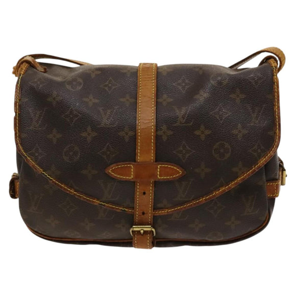 LOUIS VUITTON Monogram Saumur 30 Umhängetasche M42256 LV Auth ar13526