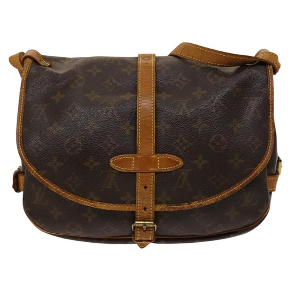 LOUIS VUITTON Monogram Saumur 30 Shoulder Bag M42256 LV Auth ar13526