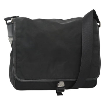 PRADA Shoulder Bag Nylon Black Silver Auth ar13535