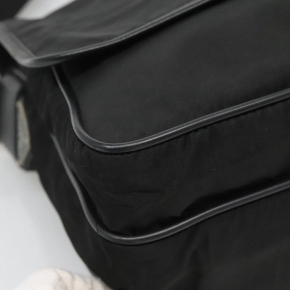 PRADA Shoulder Bag Nylon Black Silver Auth ar13535