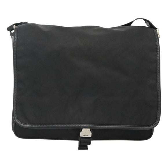 PRADA Shoulder Bag Nylon Black Silver Auth ar13535
