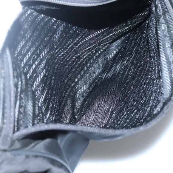 PRADA Shoulder Bag Nylon Black Silver Auth ar13535