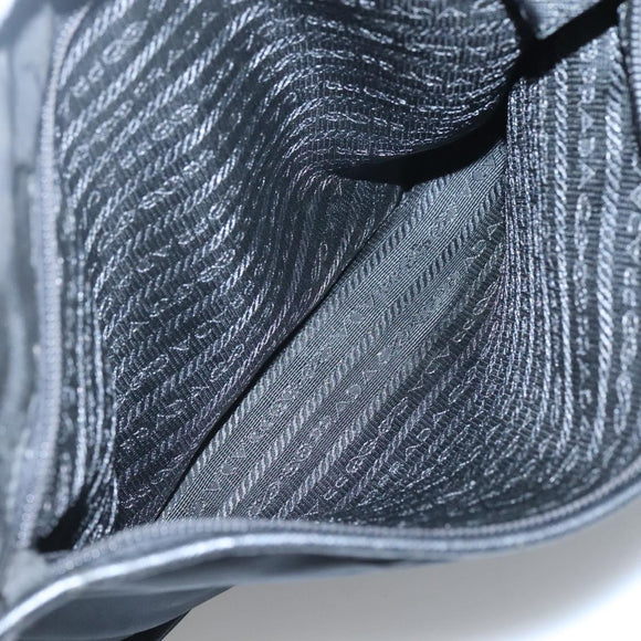 PRADA Shoulder Bag Nylon Black Silver Auth ar13535