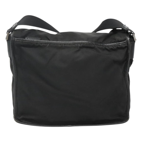 PRADA Shoulder Bag Nylon Black Silver Auth ar13535