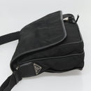PRADA Shoulder Bag Nylon Black Silver Auth ar13535-4