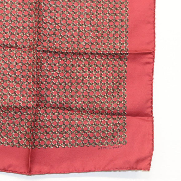 HERMES Carre 45 Scarf Silk Bordeaux Auth ar13551