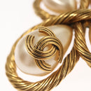 CHANEL Brooch metal Gold CC Auth ar13554-4