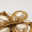 CHANEL Brooch metal Gold CC Auth ar13554-5