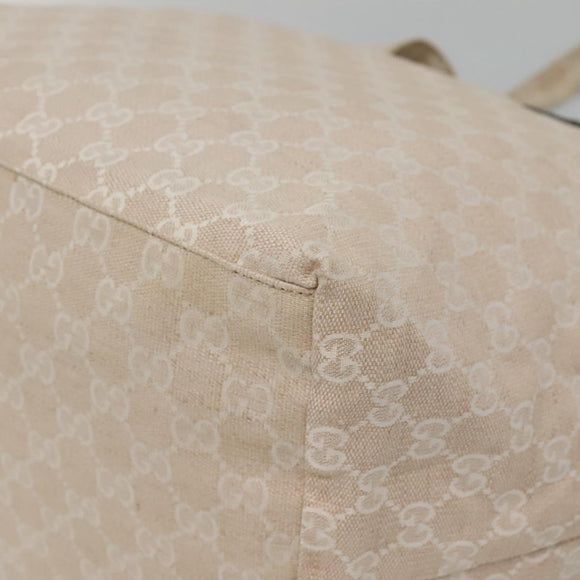 GUCCI GG Canvas Tote Bag Beige Silver 283416 Auth ar13566