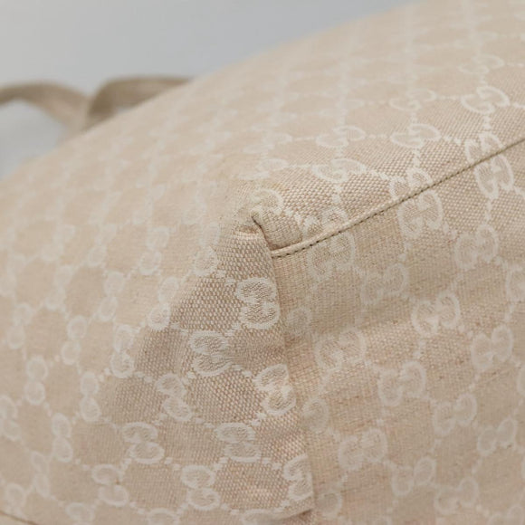 GUCCI GG Canvas Tote Bag Beige Silver 283416 Auth ar13566