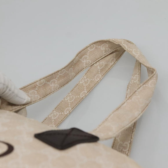 GUCCI GG Canvas Tote Bag Beige Silver 283416 Auth ar13566