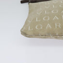 BVLGARI Shoulder Bag Canvas Beige Silver Auth ar13574-9