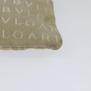 BVLGARI Shoulder Bag Canvas Beige Silver Auth ar13574-13