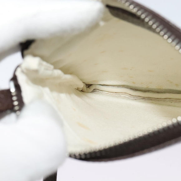 BVLGARI Shoulder Bag Canvas Beige Silver Auth ar13574