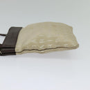 BVLGARI Shoulder Bag Canvas Beige Silver Auth ar13574-4