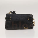 Chloe Shoulder Bag Leather 2Set Black Beige Gold Auth ar13578-10