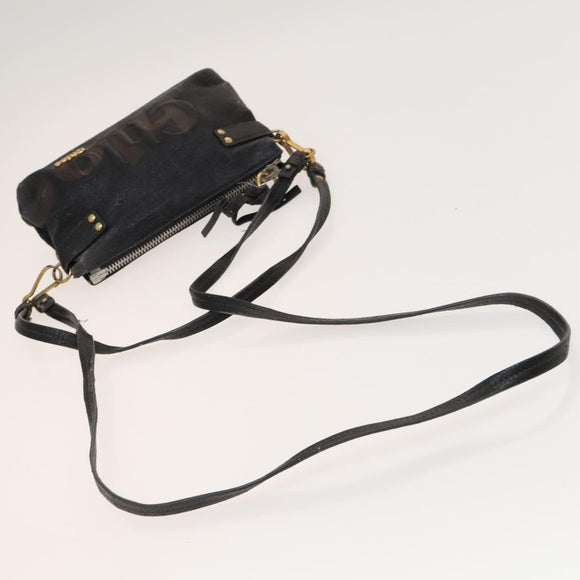 Chloe Shoulder Bag Leather 2Set Black Beige Gold Auth ar13578