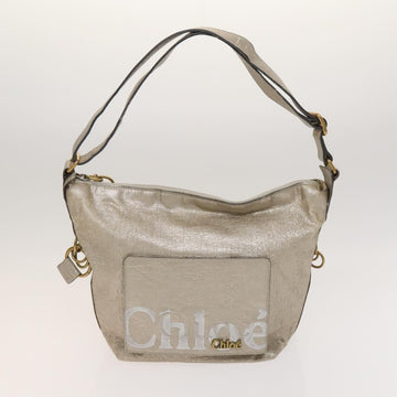 Chloe Shoulder Bag Leather 2Set Black Beige Gold Auth ar13578 - 0