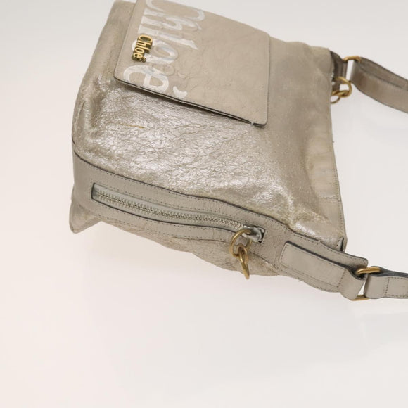 Chloe Shoulder Bag Leather 2Set Black Beige Gold Auth ar13578