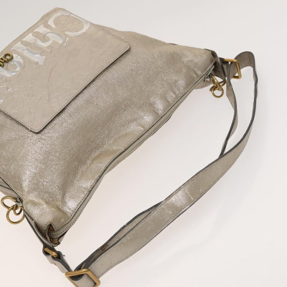 Chloe Shoulder Bag Leather 2Set Black Beige Gold Auth ar13578