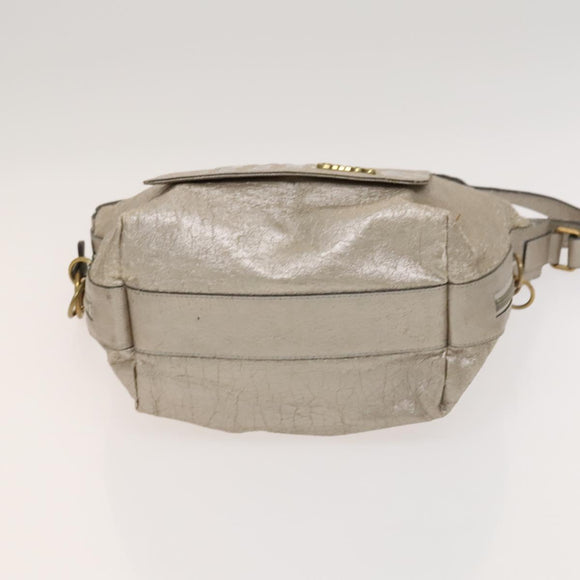 Chloe Shoulder Bag Leather 2Set Black Beige Gold Auth ar13578