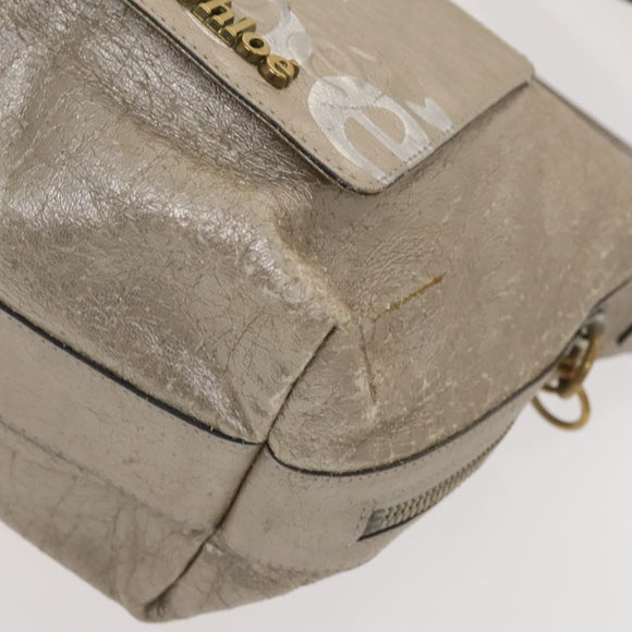 Chloe Shoulder Bag Leather 2Set Black Beige Gold Auth ar13578