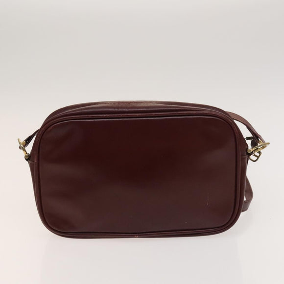 Gianni Versace Cartier Bag Nylon Leather 2 Set Bordeaux Beige Auth ar13582