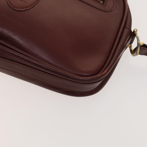 Gianni Versace Cartier Bag Nylon Leather 2 Set Bordeaux Beige Auth ar13582