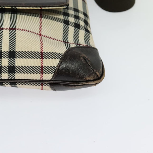 BURBERRY Nova Check Shoulder Bag Canvas Beige Auth ar13583