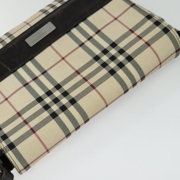 BURBERRY Nova Check Shoulder Bag Canvas Beige Auth ar13583