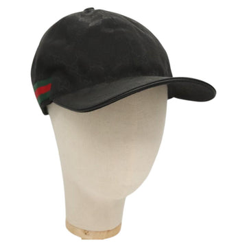 GUCCI Web Sherry Line Hat XL Black Green Red 200035 Auth ar13585