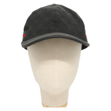 GUCCI Web Sherry Line Hat XL Black Green Red 200035 Auth ar13585 - 0